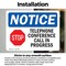 Signmission Telephone Conference Call In Progress Sign With Symbol, 10 in W x Rectangle, Vinyl Decal OS-2PACK-NS-D-710-L-18532 - alternate 5